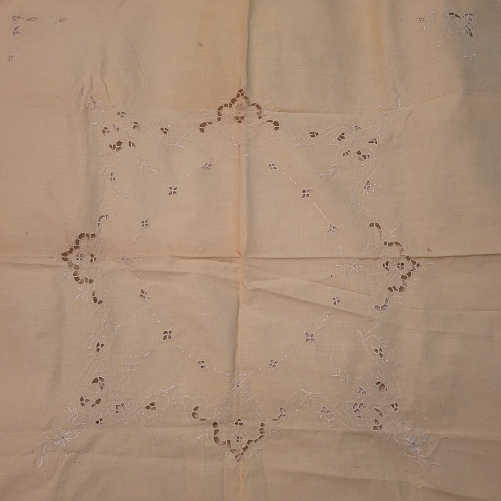 Embroidered Beige/Cream Tablecloth - Elegant Home Decor Please See Measurements